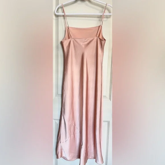 27. Aritzia Wilfred Size Medium Only Slip Satin Midi Dress - Picture 5 of 10